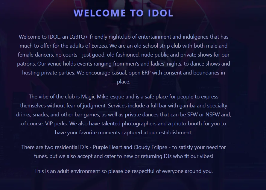 IDOL Venue Site Description