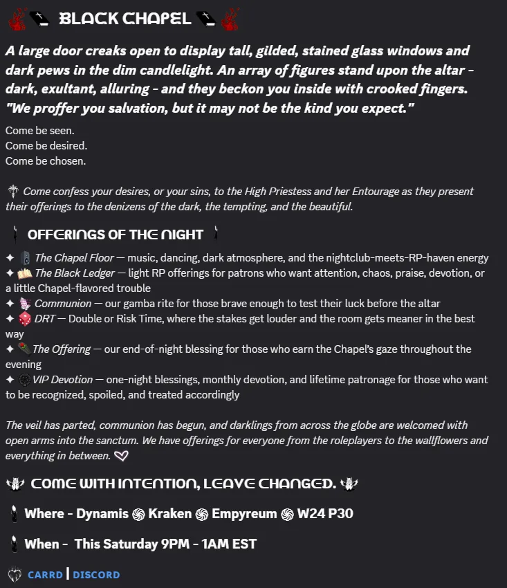 Black Chapel Discord Ad